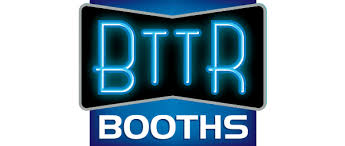 BTTR Booths logo in neon style